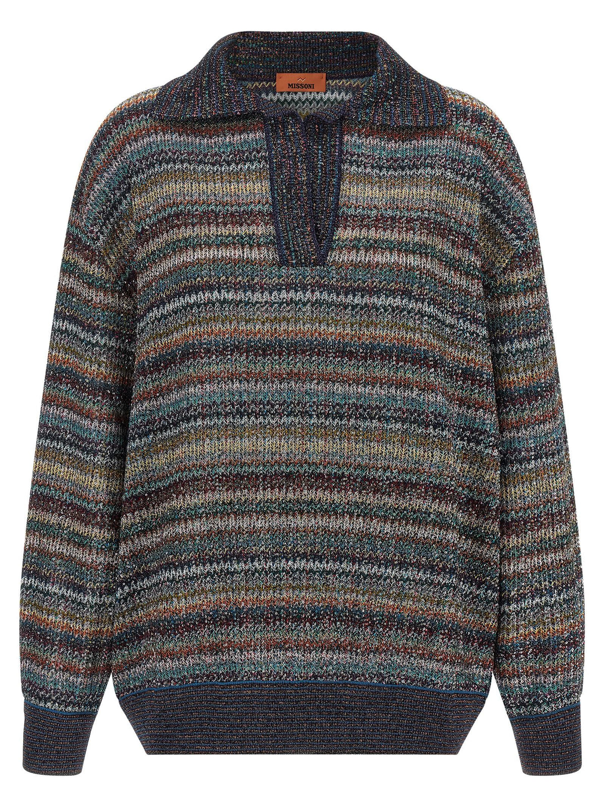 Missoni Lamé Yarn Polo Shirt Gold