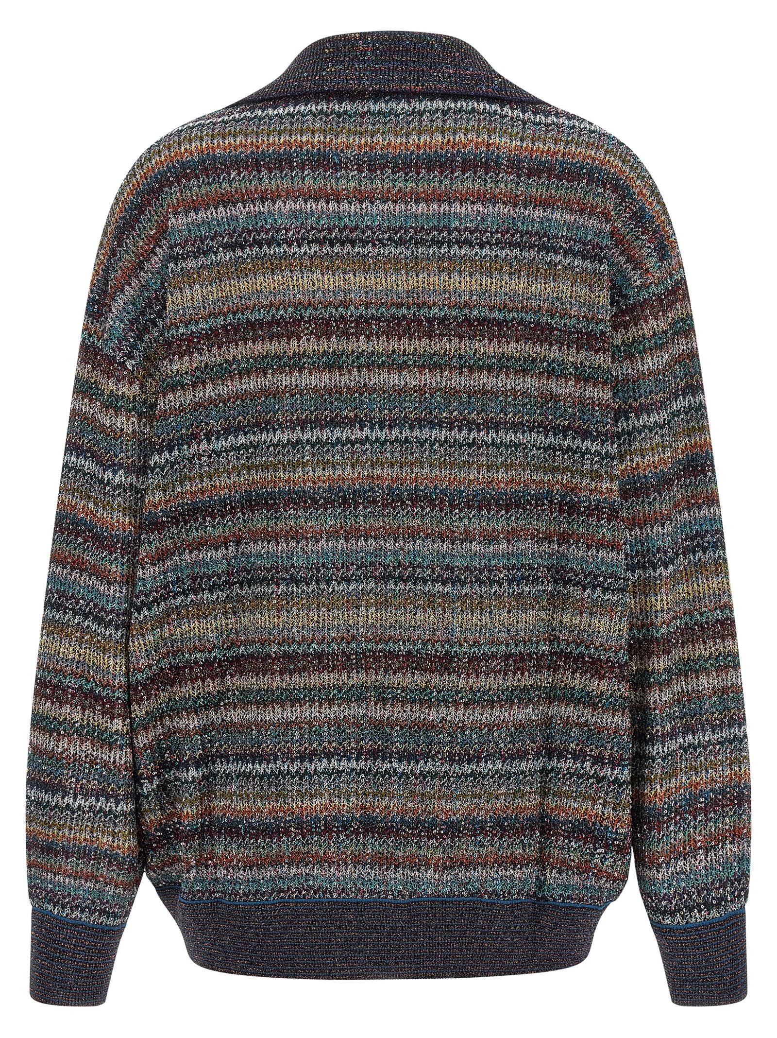 Missoni Lamé Yarn Polo Shirt Gold