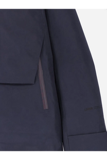 Laminar men’s waterproof jacket black in dark gray technical fabric with tonal zipper pull and minimalist sleeve branding