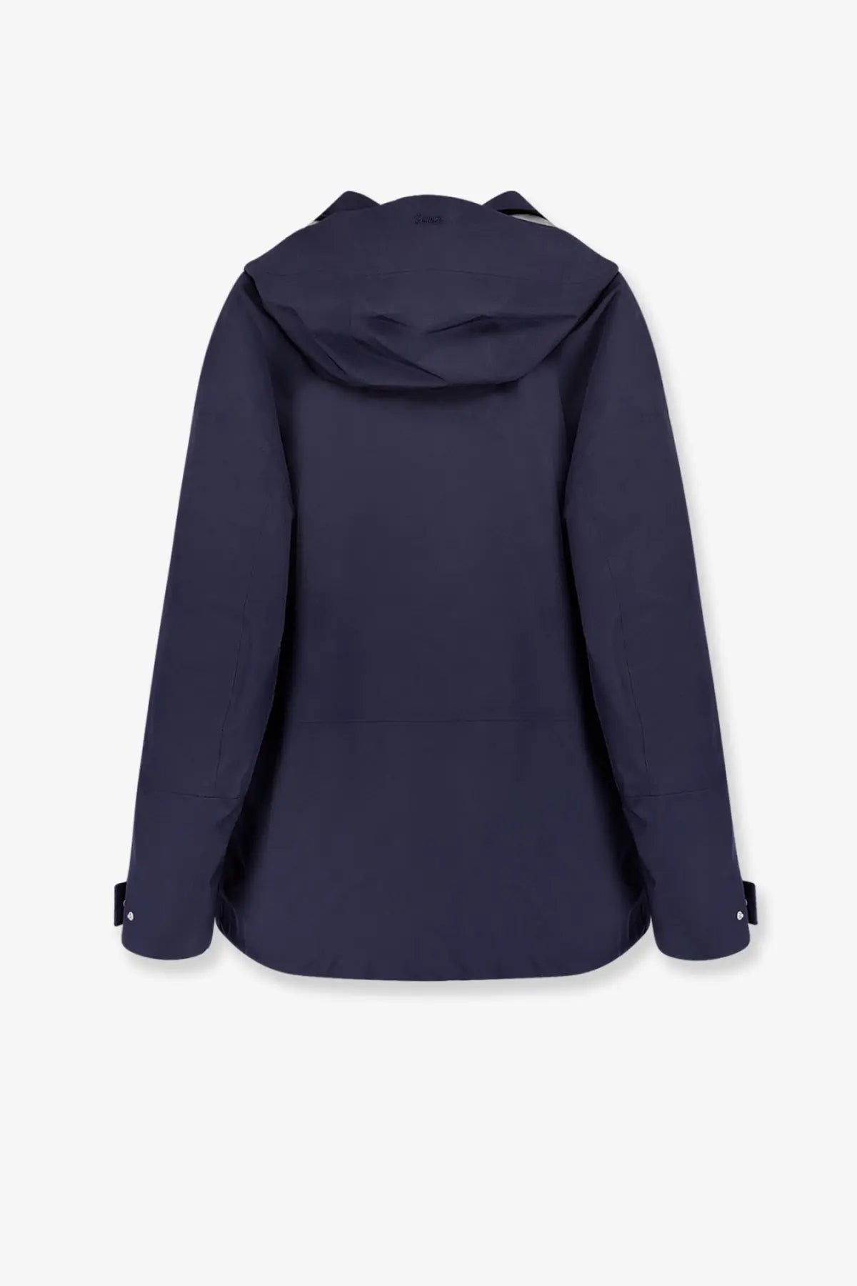 Laminar men’s waterproof jacket black in dark navy blue with hood sleek modern design and subtle collar branding