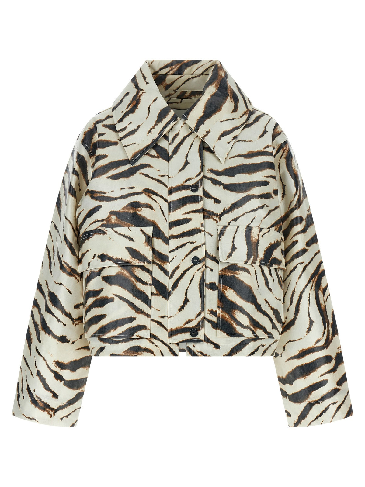 Ganni Laminated Fabric Jacket Gold