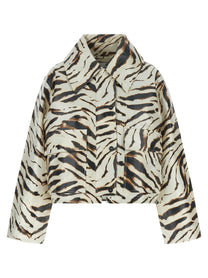 Ganni Laminated Fabric Jacket Gold