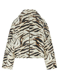Ganni Laminated Fabric Jacket Gold