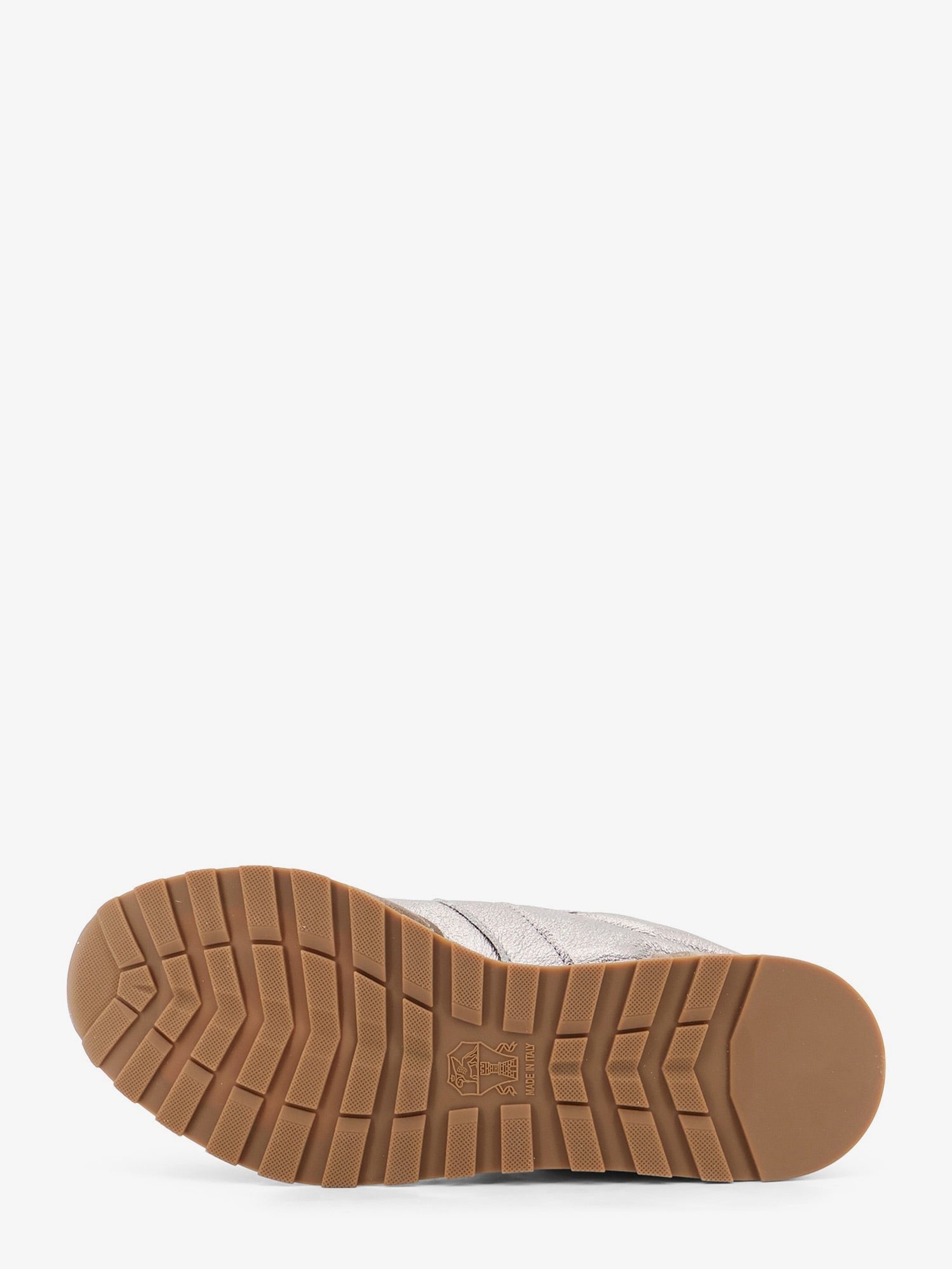 Brunello Cucinelli Women's Laminated Leather and Suede Sneakers Beige