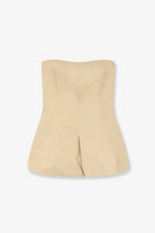 LAMRONS Women's Cotton and Silk Blend Top Yellow