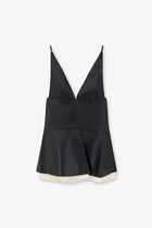 LAMRONS Women's Leather Top Black