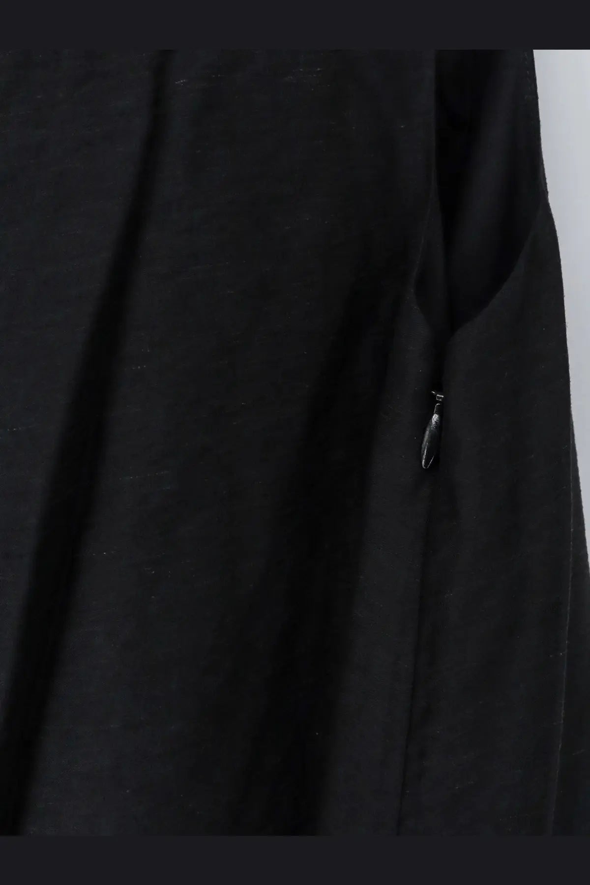 Lamrons womens black dress in viscose and lyocell blend with subtle textured fabric and small metallic zipper pull