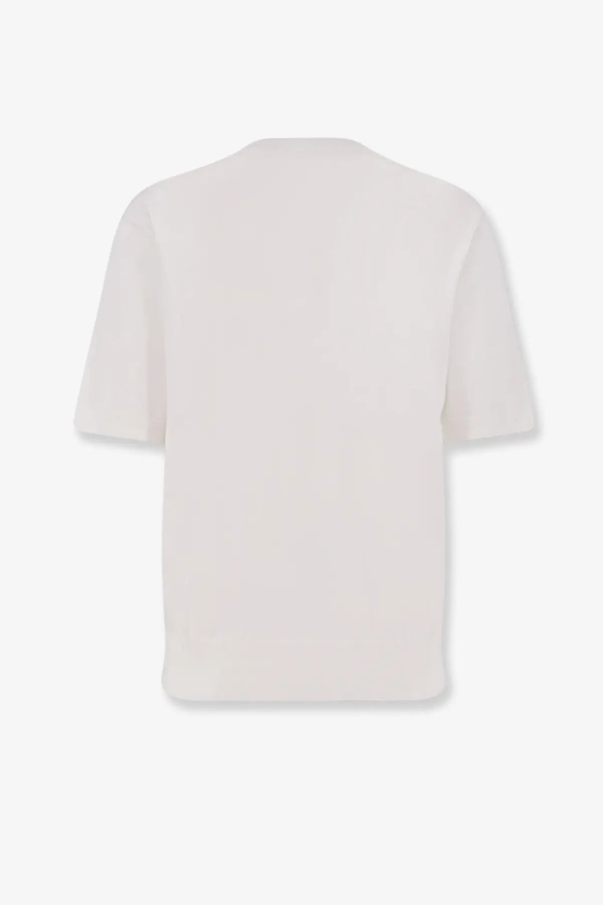 Laneus men’s cotton sweater white off-white short-sleeved t-shirt showing the clean unadorned back side