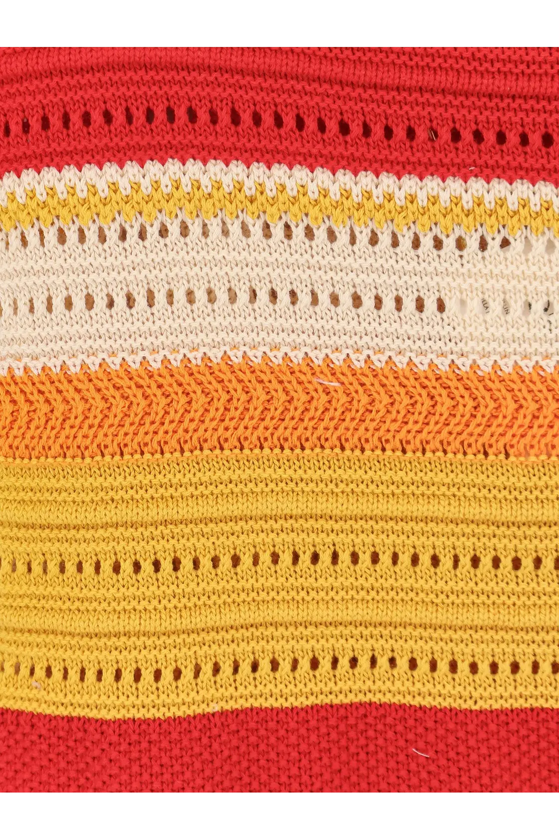 Laneus women’s multicolor cotton dress with vibrant striped knit sweater featuring bold red yellow and cream bands