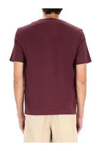 Lanvin men’s maroon short-sleeved crew neck shirt made of smooth lightweight fabric for casual wear