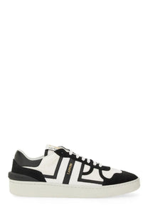 Lanvin men’s sneaker clay white in black and white with bold geometric patterns on the upper for stylish wear