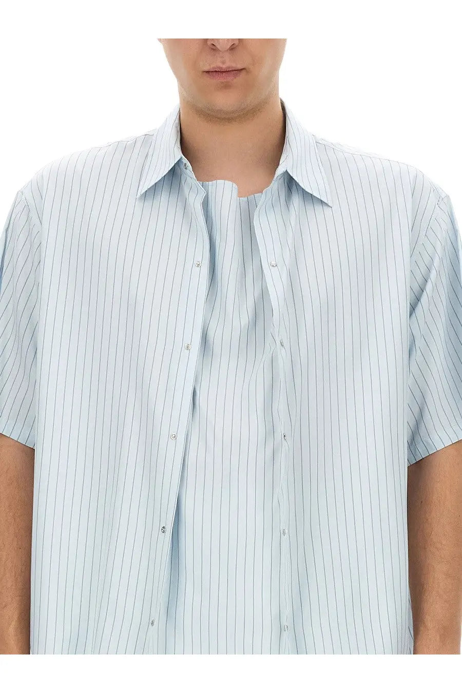 LANVIN Men's Striped Shirt Blue, view 4