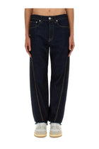 LANVIN Men's Twisted Jeans Blue