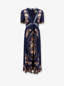 FARM Rio Women's Lara Viscose Long Dress Blue