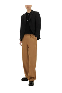Black lardini men’s organic cotton polo shirt with a sleek tailored fit and subtle button detailing