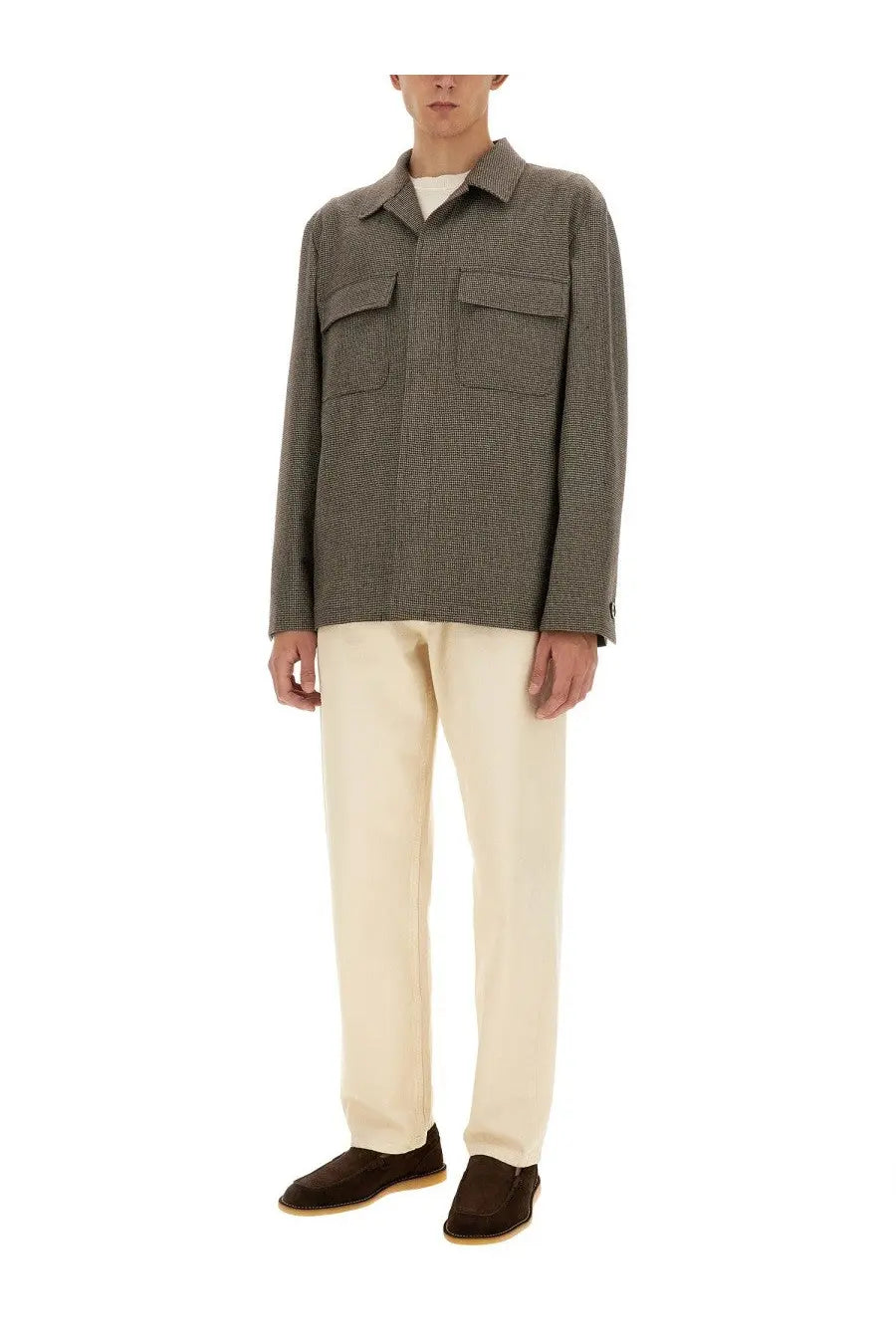 Lardini Men's Shirt Jacket Brown, view 2