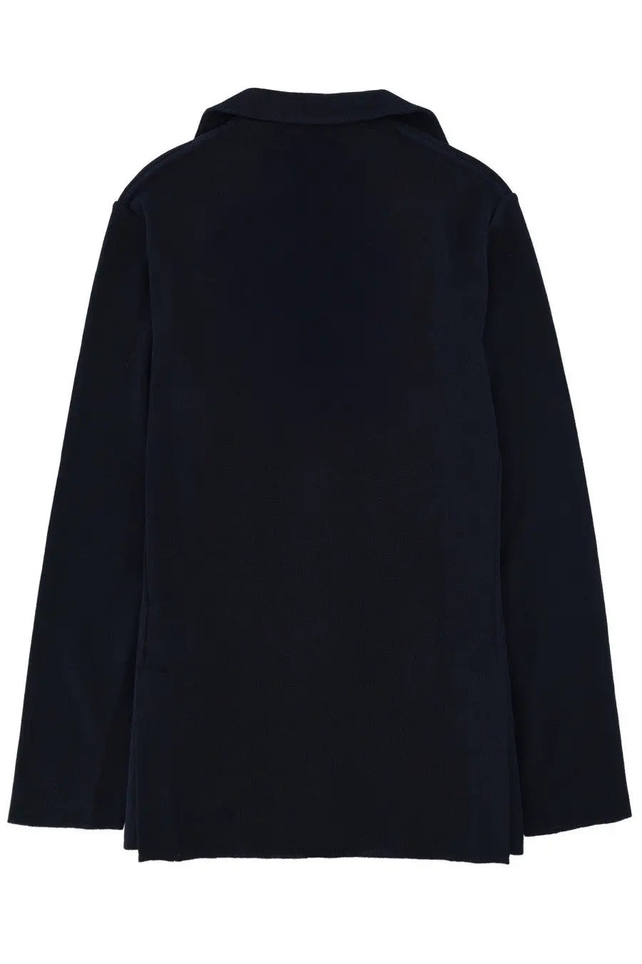 Black long sleeved blazer with collar and relaxed fit for lardini mens single breasted blue jacket product