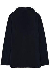 Black long sleeved blazer with collar and relaxed fit for lardini mens single breasted blue jacket product