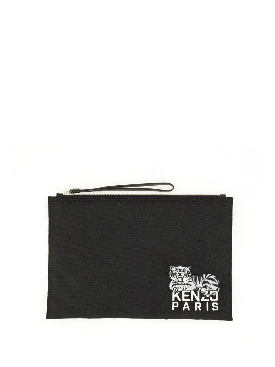 Kenzo Men's Large Kenzo Happy Tiger Clutch Black