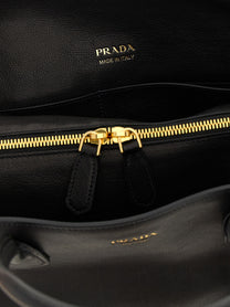 PRADA Large Leather Shopping Bag Black
