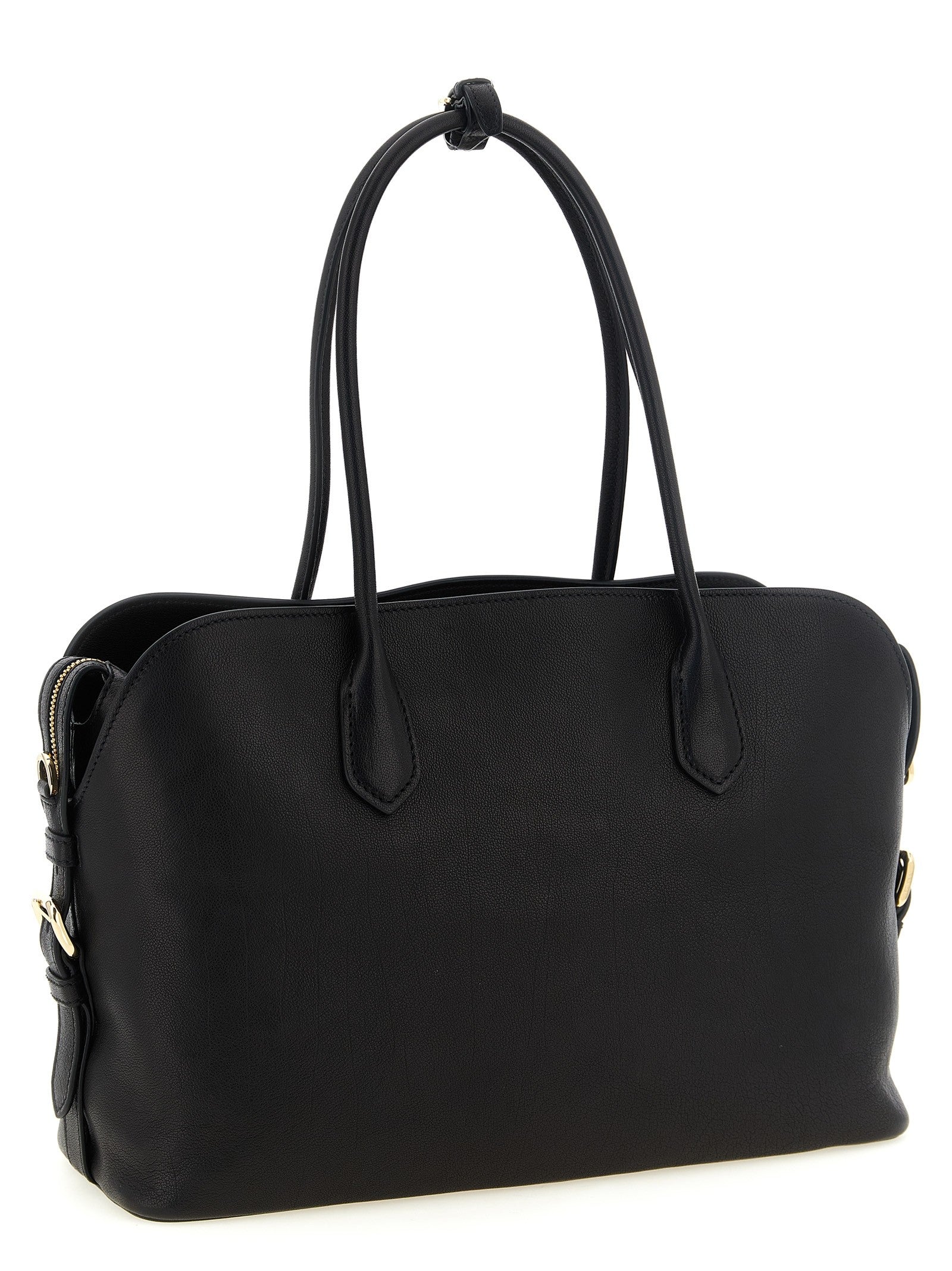 PRADA Large Leather Shopping Bag Black