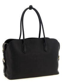 PRADA Large Leather Shopping Bag Black