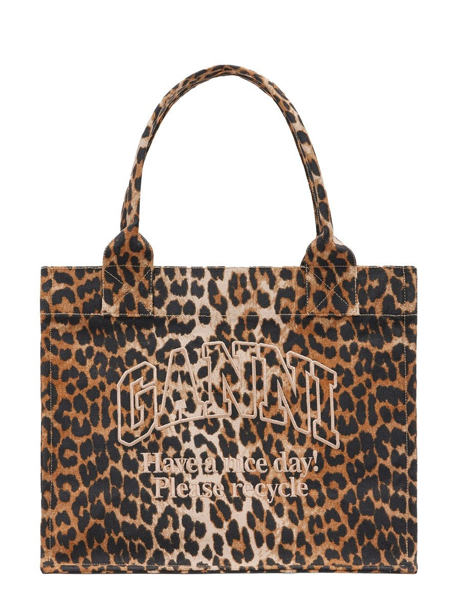 Ganni Women's Borsa Tote Large Con Pattern