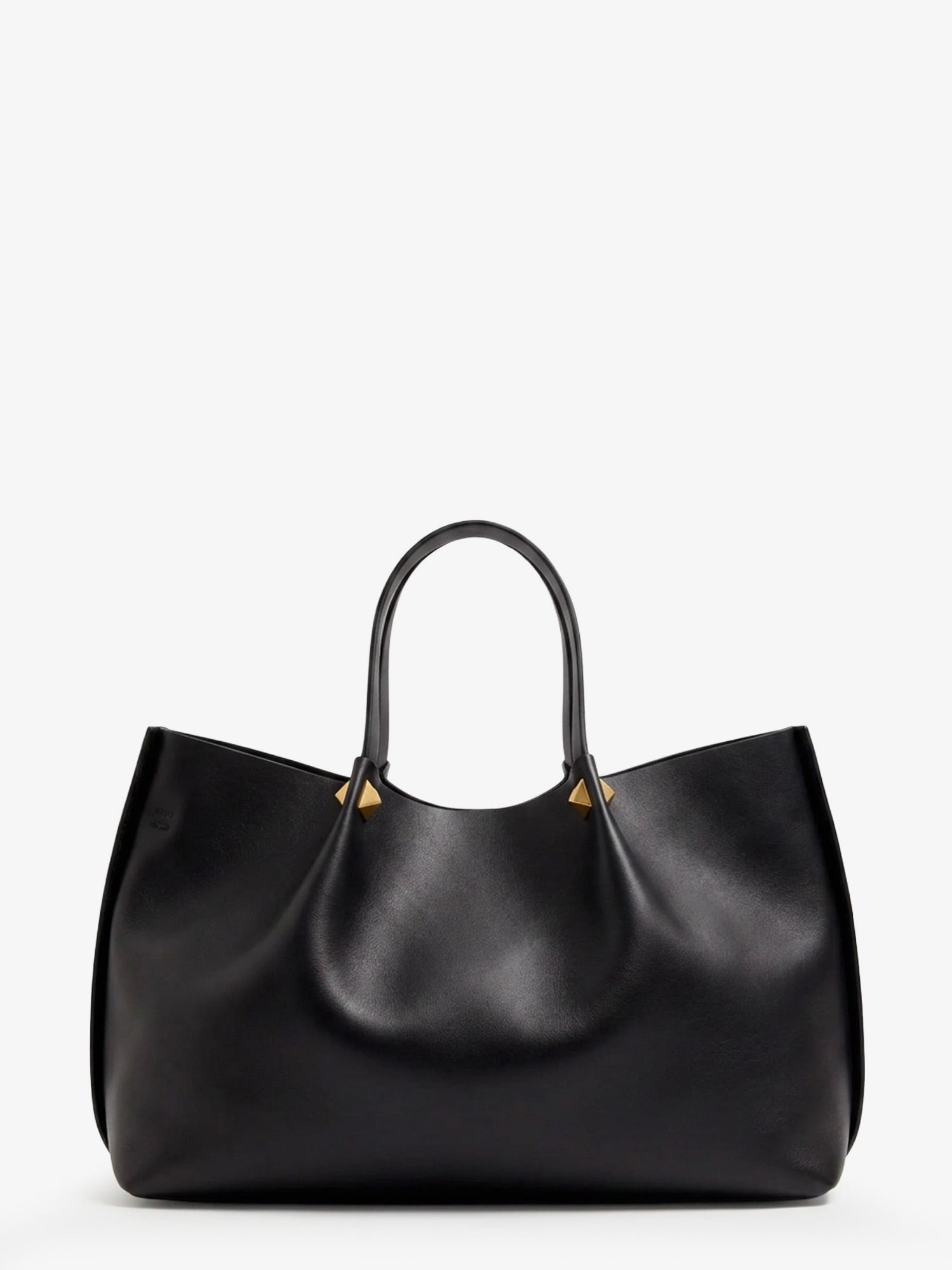 Valentino Women's Large Vlogo Signature Leather Tote Bag Black