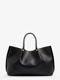 Valentino Women's Large Vlogo Signature Leather Tote Bag Black