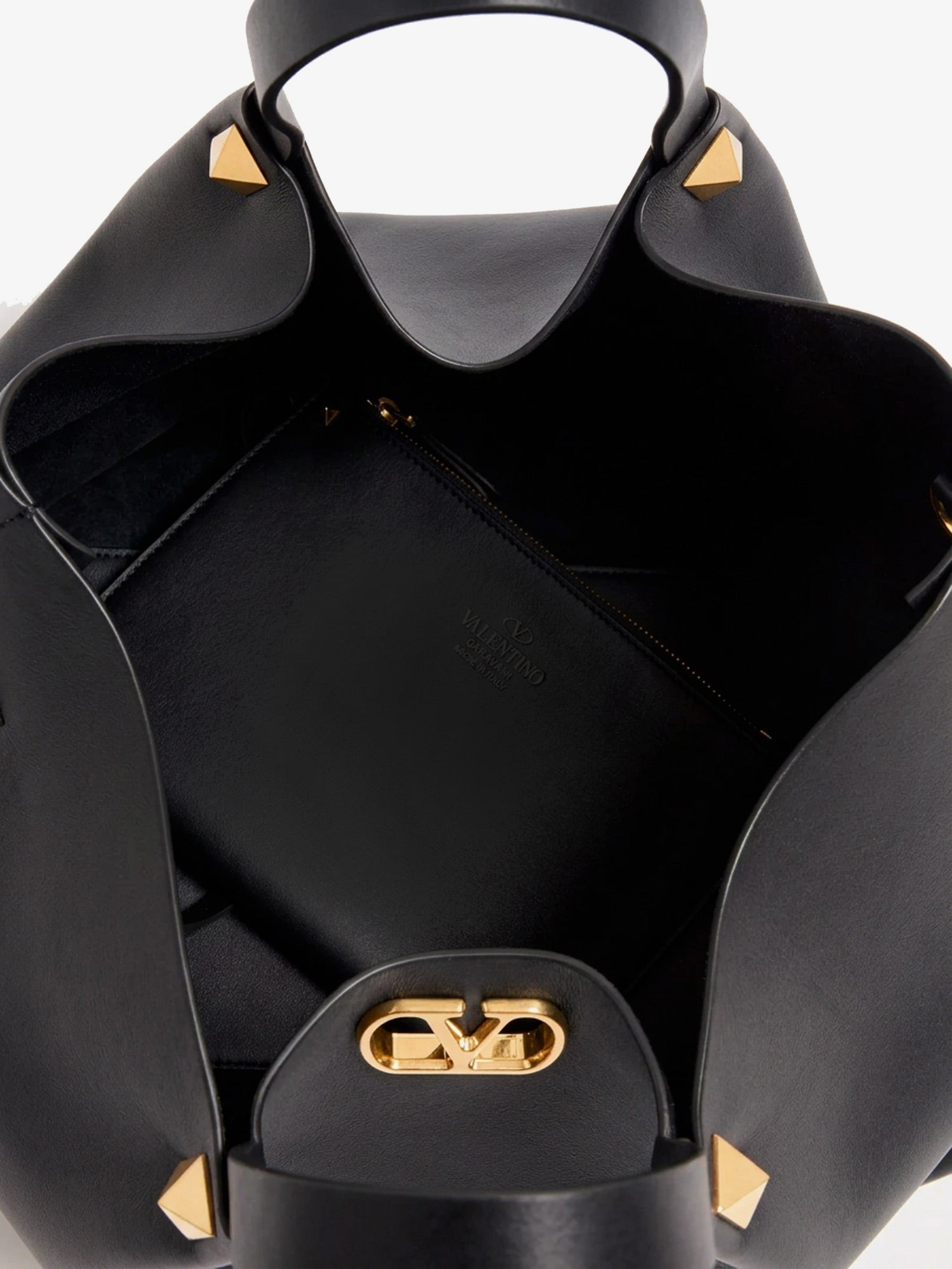 Valentino Women's Large Vlogo Signature Leather Tote Bag Black
