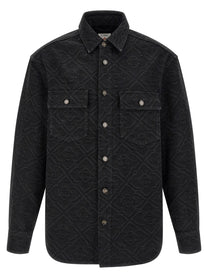 Casablanca Laser Monogram Denim Overshirt Black
