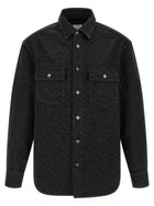 Casablanca Laser Monogram Denim Overshirt Black