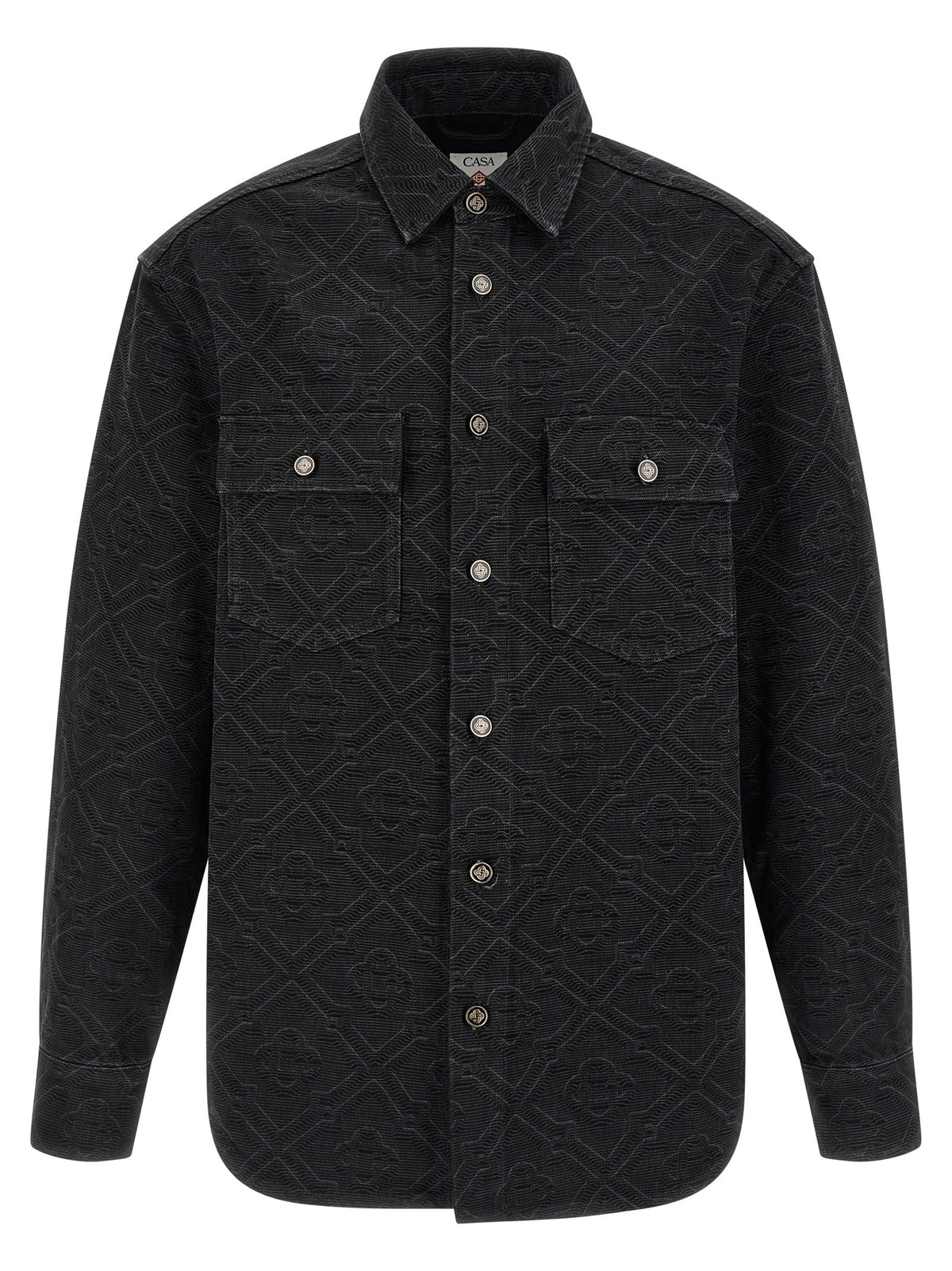 Casablanca Laser Monogram Denim Overshirt Black
