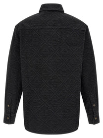 Casablanca Laser Monogram Denim Overshirt Black