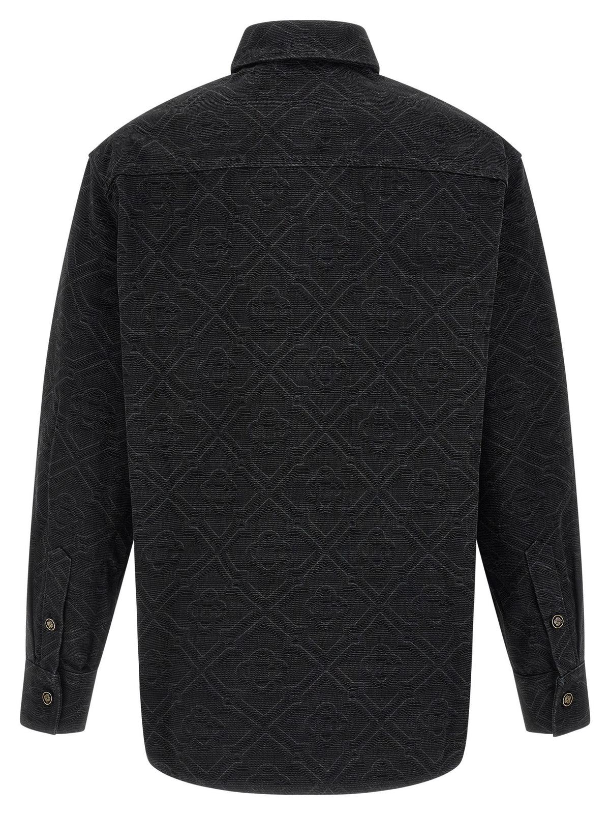 Casablanca Laser Monogram Denim Overshirt Black, view 2