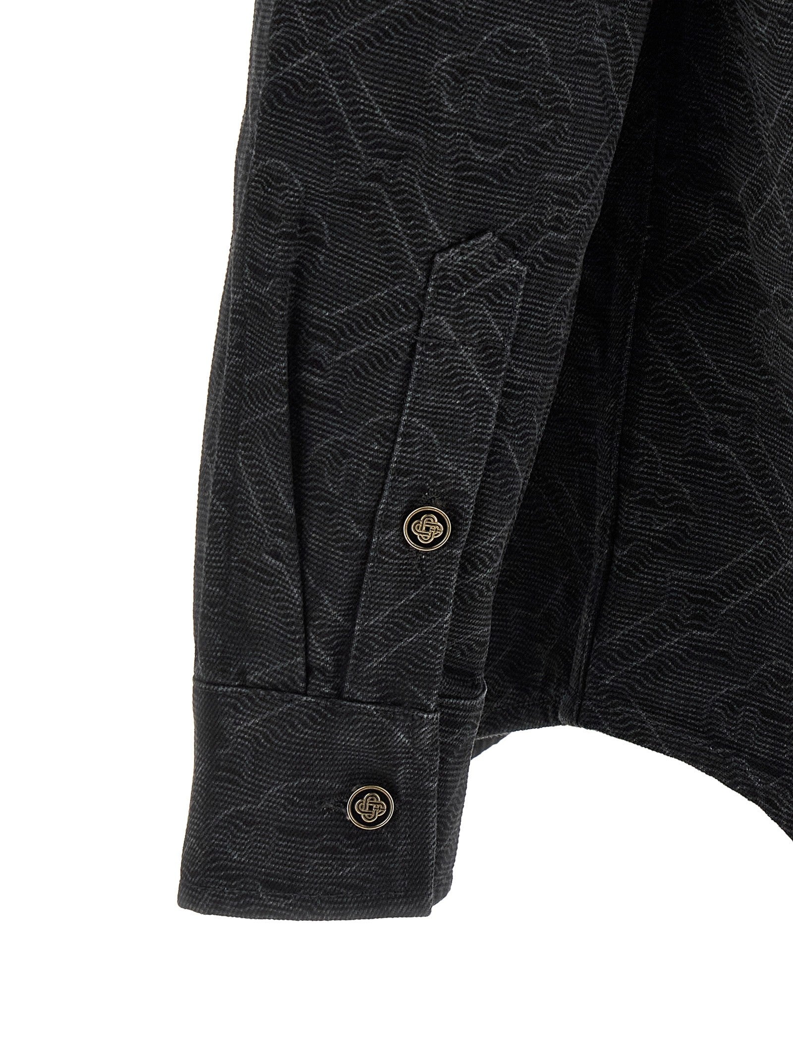 Casablanca Laser Monogram Denim Overshirt Black