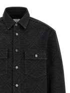 Casablanca Laser Monogram Denim Overshirt Black, view 3