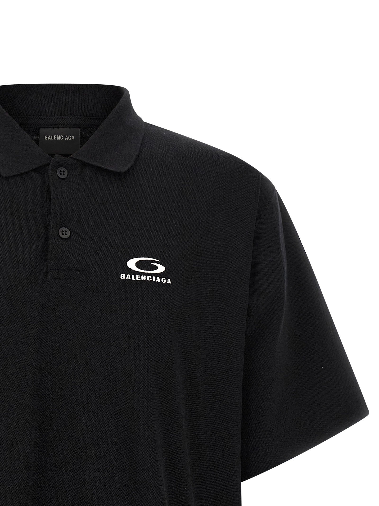 Balenciaga Laurel Classic Polo Shirt Black