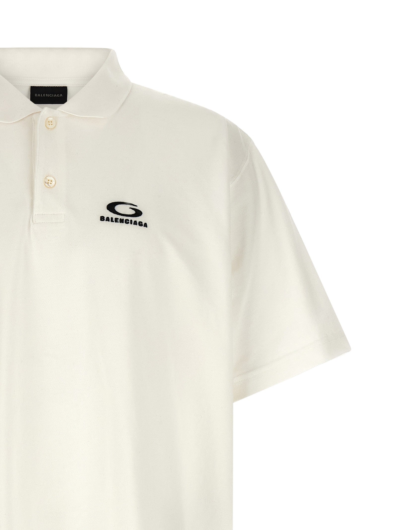 Balenciaga Laurel Classic Polo Shirt White
