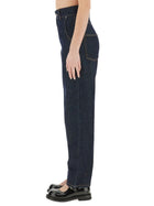 Moschino Women's Laurel Crown Patch Denim Pants Blue, view 4