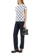 Moschino Women's Laurel Crown Patch Denim Pants Blue, view 2