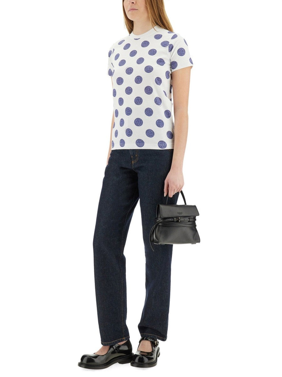 Moschino Women's Laurel Crown Patch Denim Pants Blue, view 2