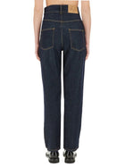 Moschino Women's Laurel Crown Patch Denim Pants Blue, view 3