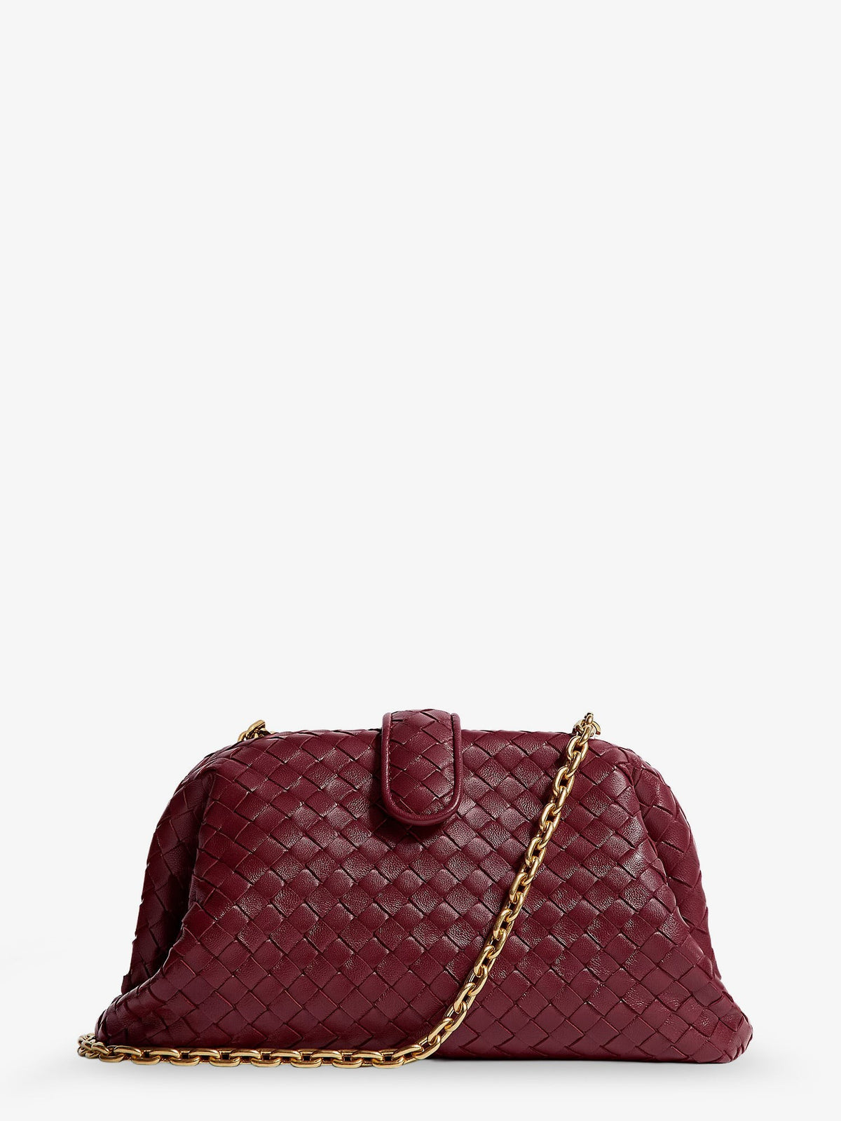 Bottega Veneta Women's Lauren Intrecciato Leather Handbag Red
