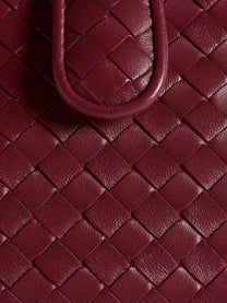 Bottega Veneta Women's Lauren Intrecciato Leather Handbag Red