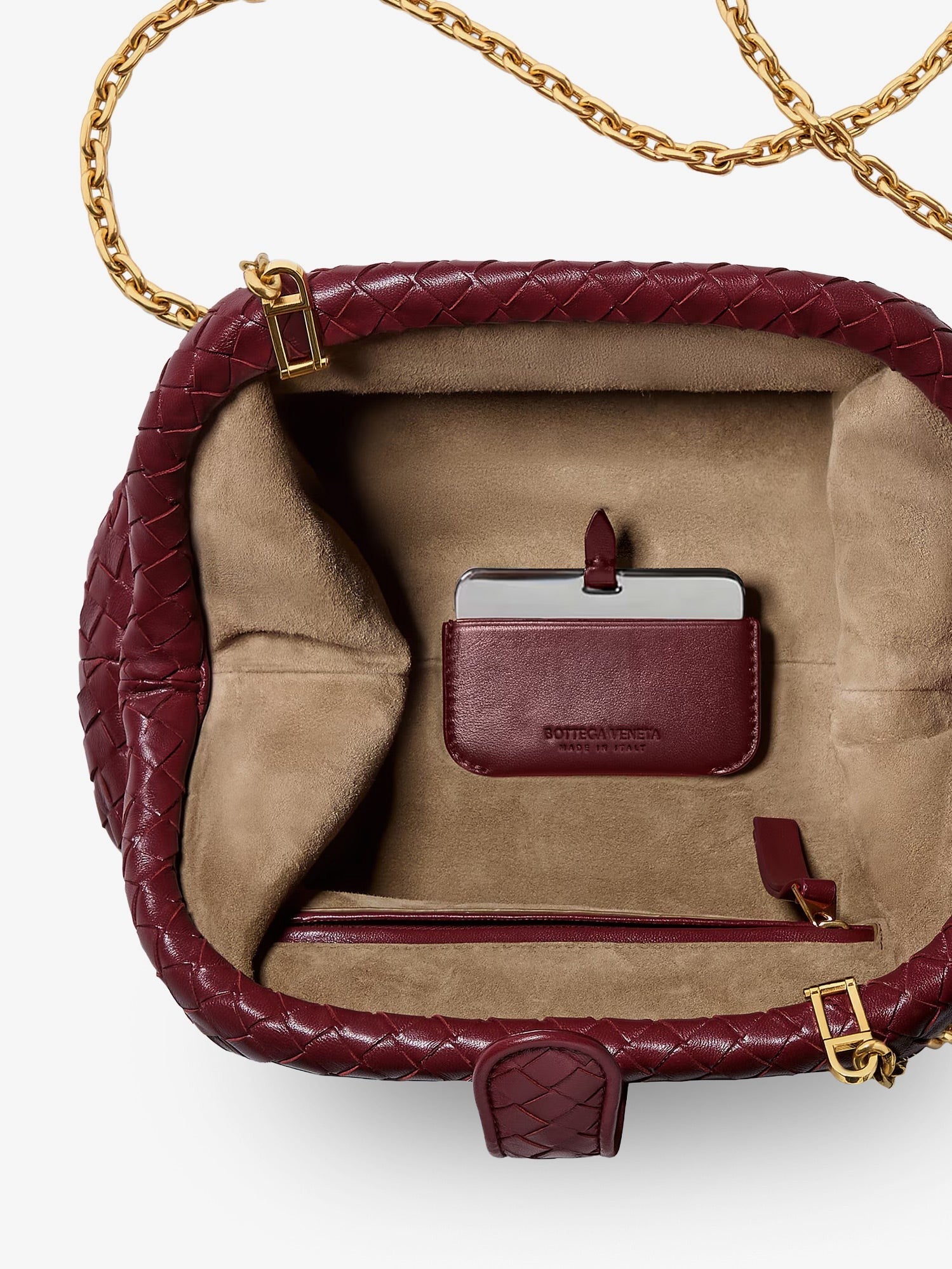 Bottega Veneta Women's Lauren Intrecciato Leather Handbag Red