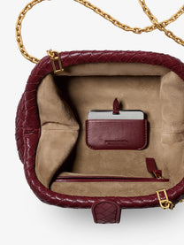 Bottega Veneta Women's Lauren Intrecciato Leather Handbag Red