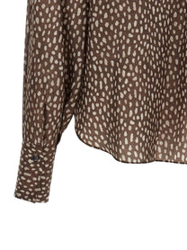 Brunello Cucinelli Lavallière Collar Shirt Brown