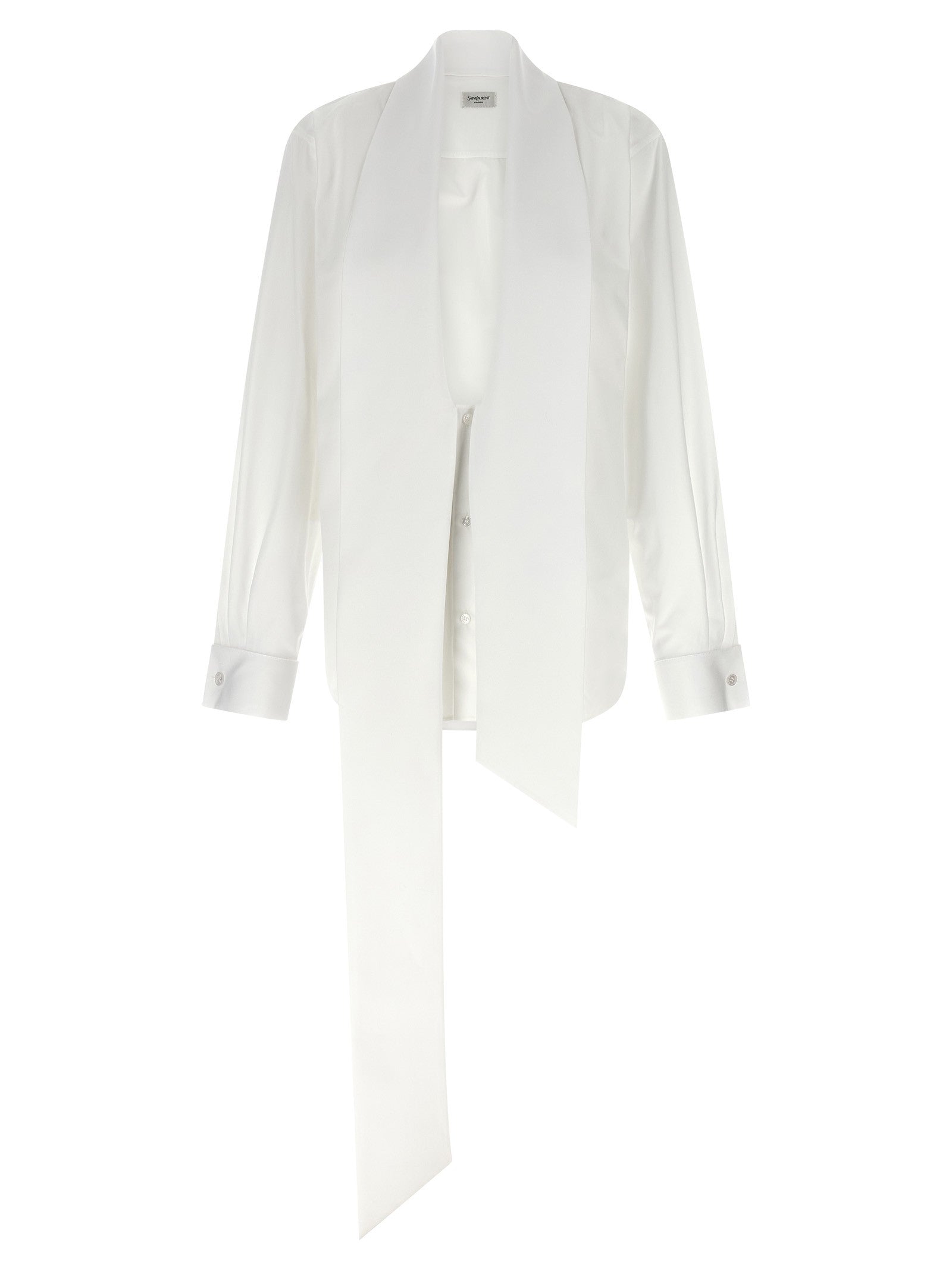 Saint Laurent Lavallière Collar Shirt White