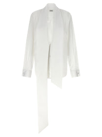 Saint Laurent Lavallière Collar Shirt White